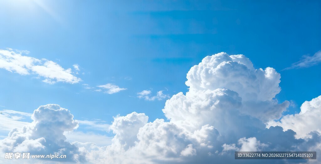 蓝天白云纯净天空美景