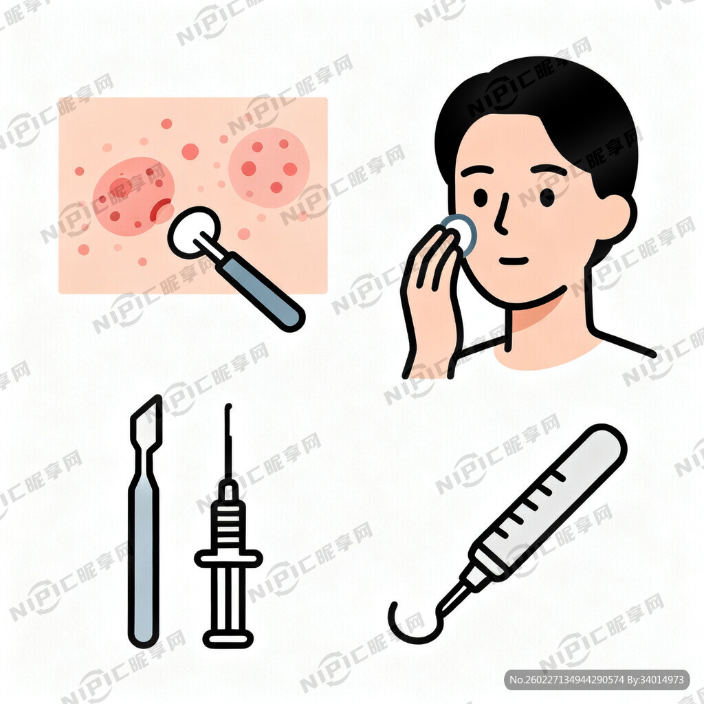 痤疮中心简笔画