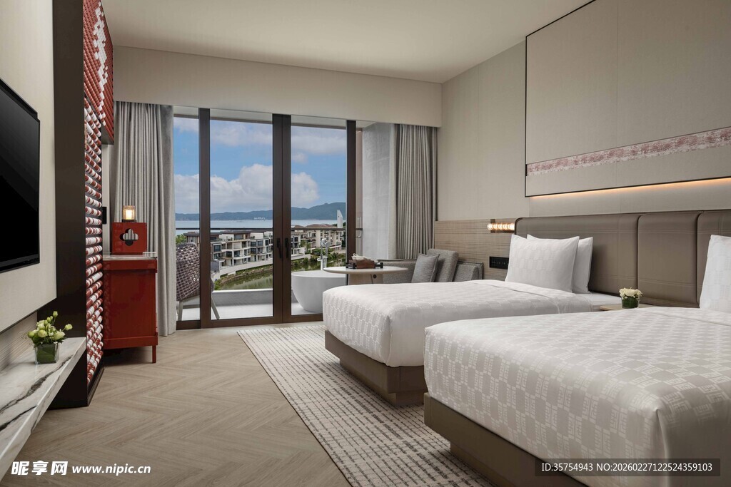 豪华海景双床酒店房间