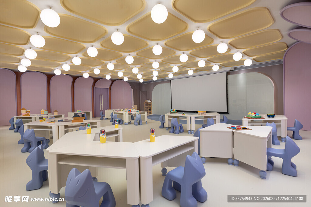 现代风格儿童教室场景