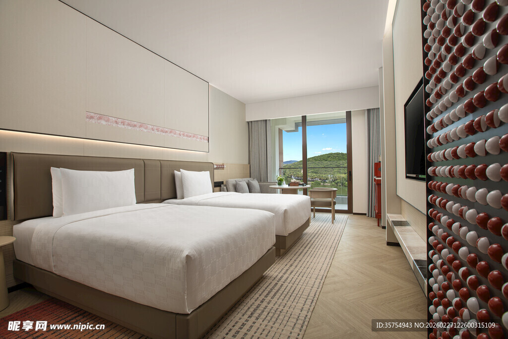 现代风格双床酒店客房