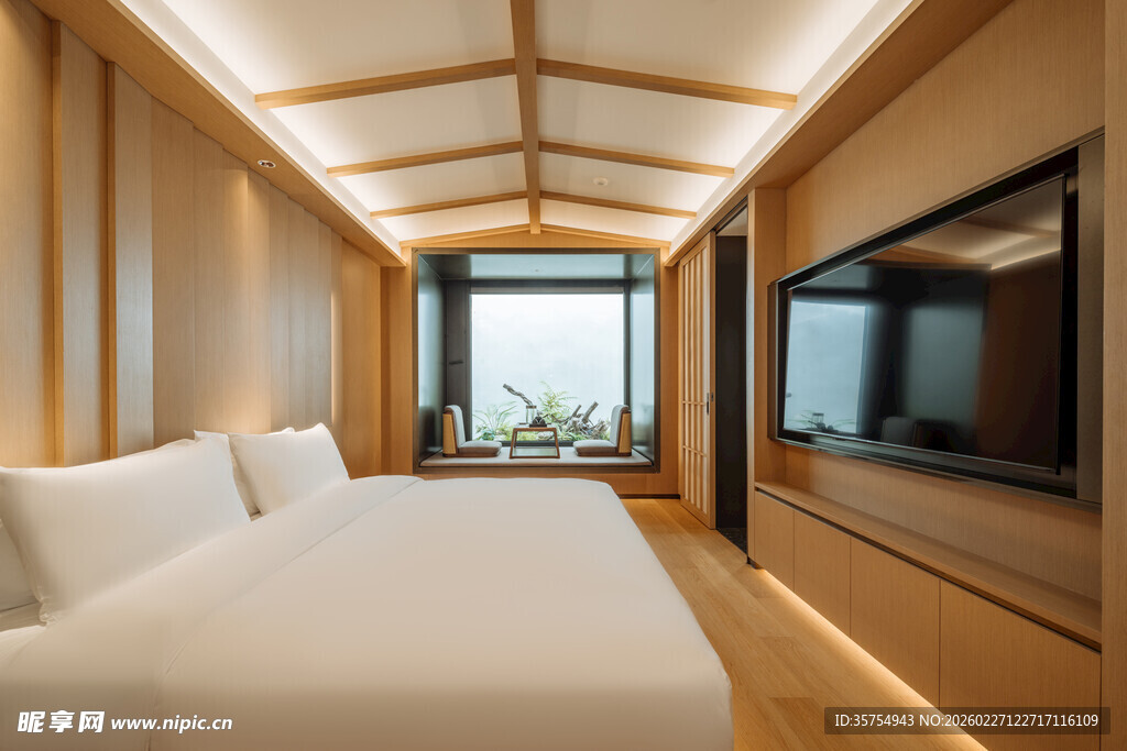 现代简约风海景卧室空间