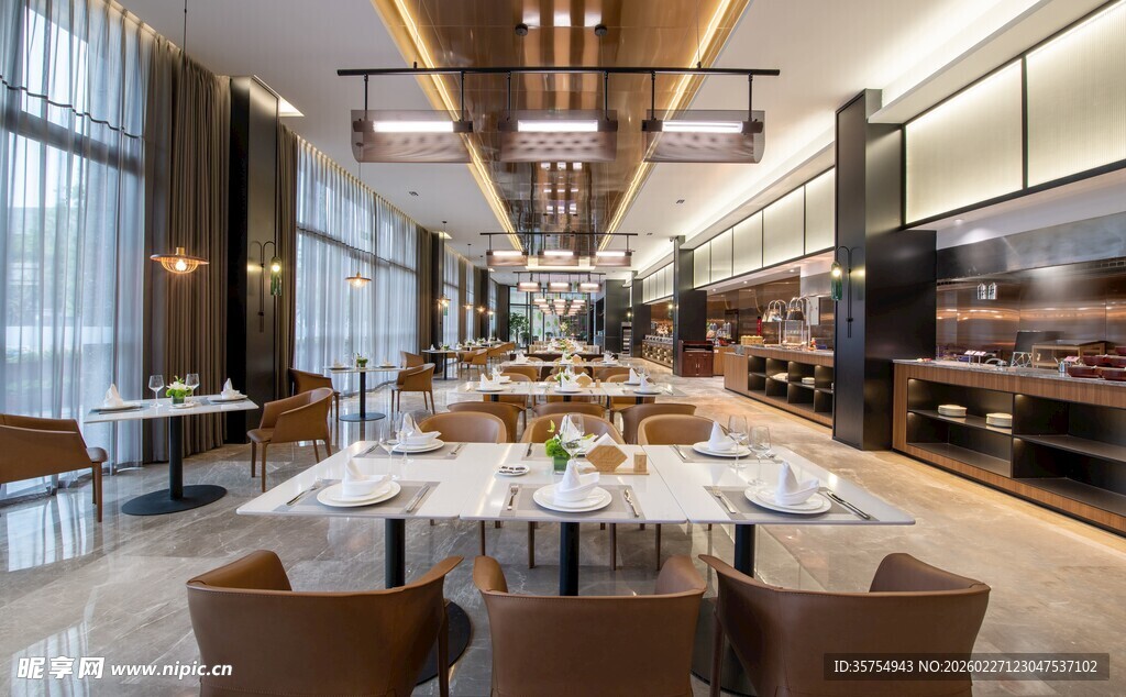 现代豪华餐厅室内场景