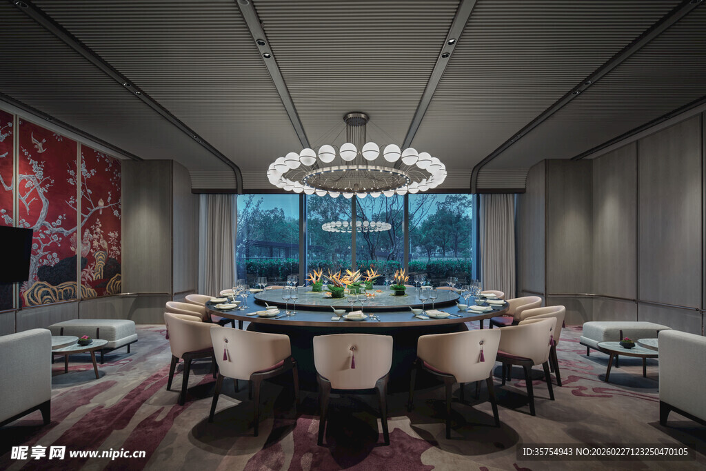 豪华中式风格餐厅室内场景