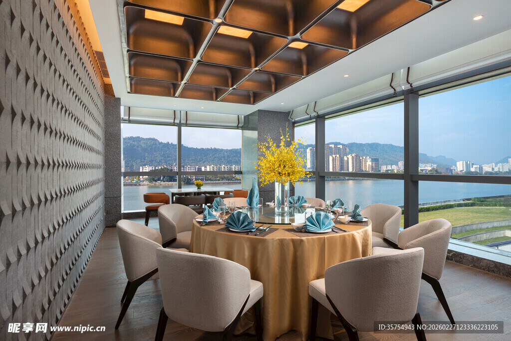 现代奢华餐厅室内景观