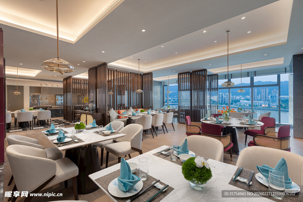 现代优雅餐厅室内装饰场景