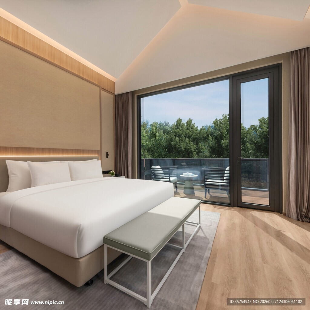 现代简约风豪华卧室景观