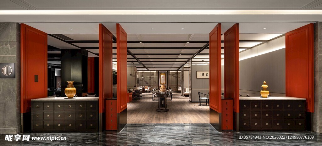 现代中式风格的优雅室内空间