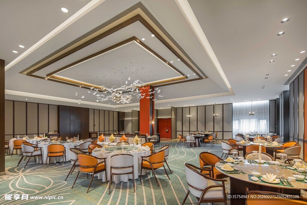 豪华大气的宴会餐厅场景