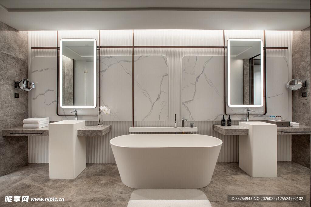 现代简约大理石浴室设计