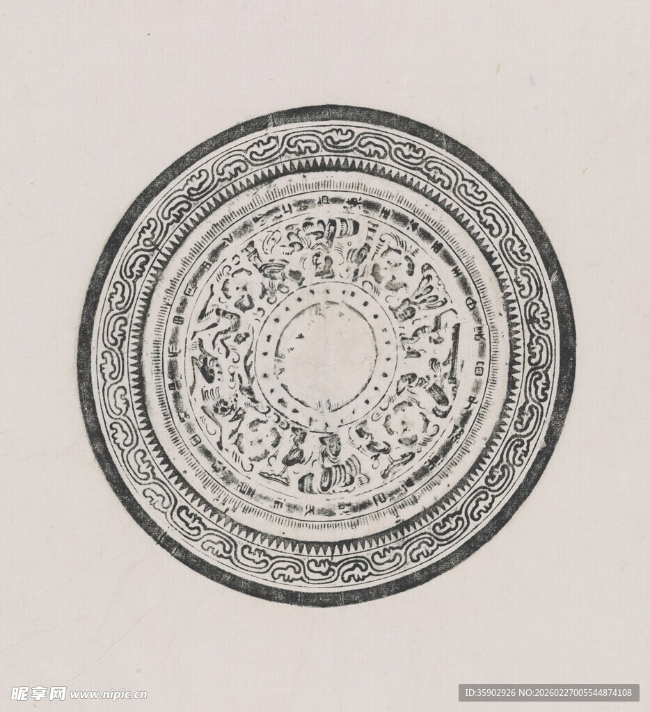 古典花纹圆盘图案设计