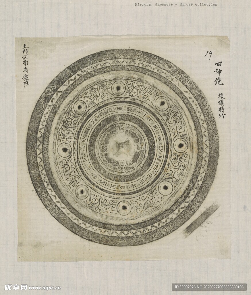 古代神秘圆形罗盘图案