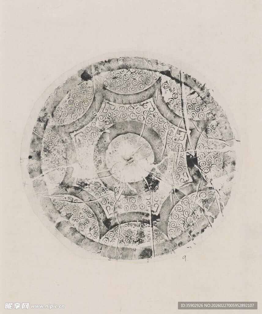 古代精美纹饰圆形器物图案