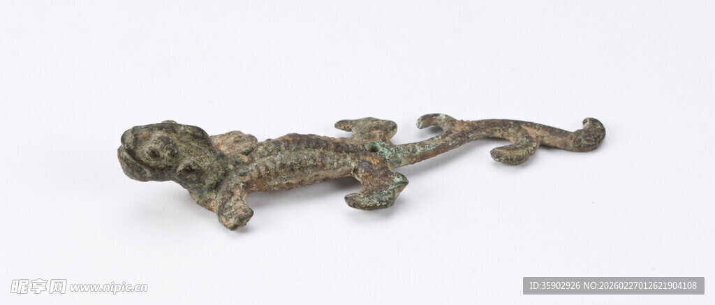 古铜色蜥蜴造型金属摆件