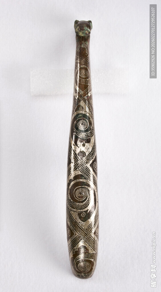 古铜雕花手柄物件