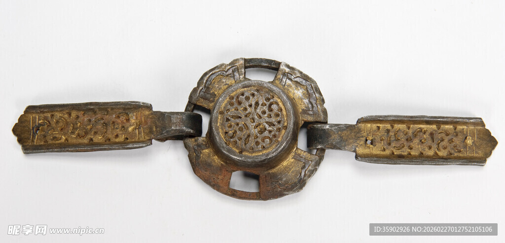 复古金属双柄装饰扣件