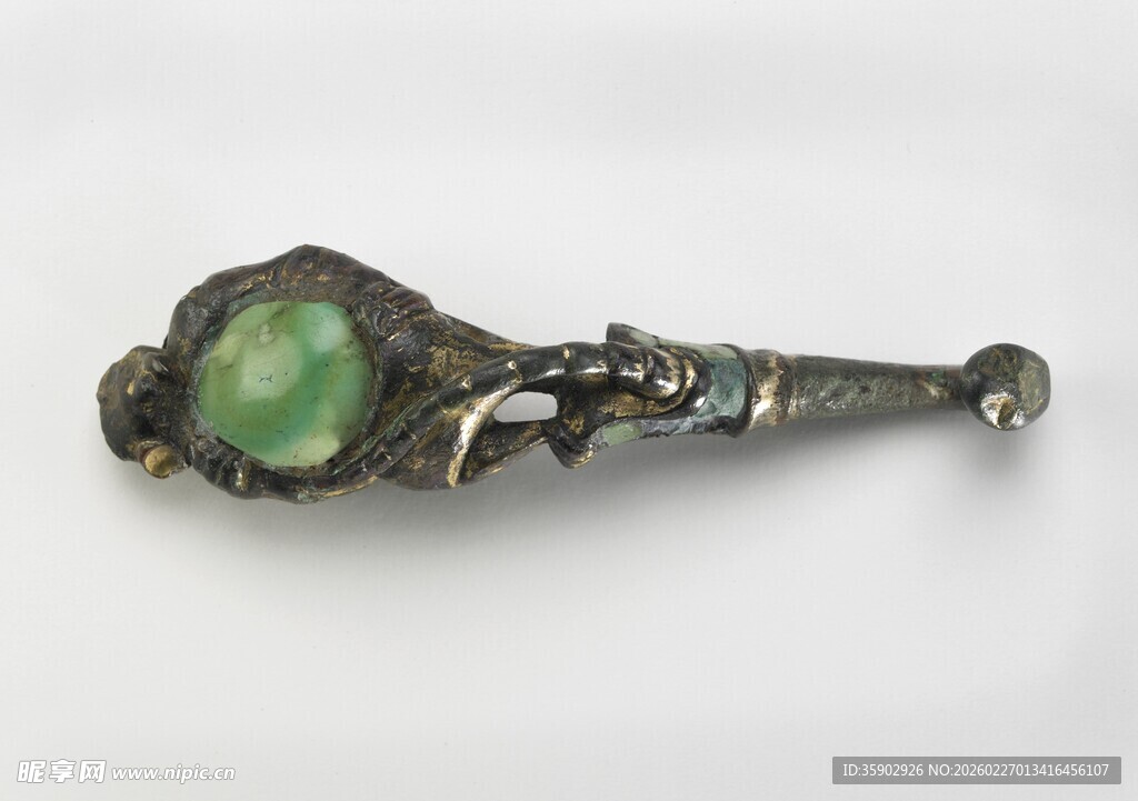 绿宝石银质精美发簪