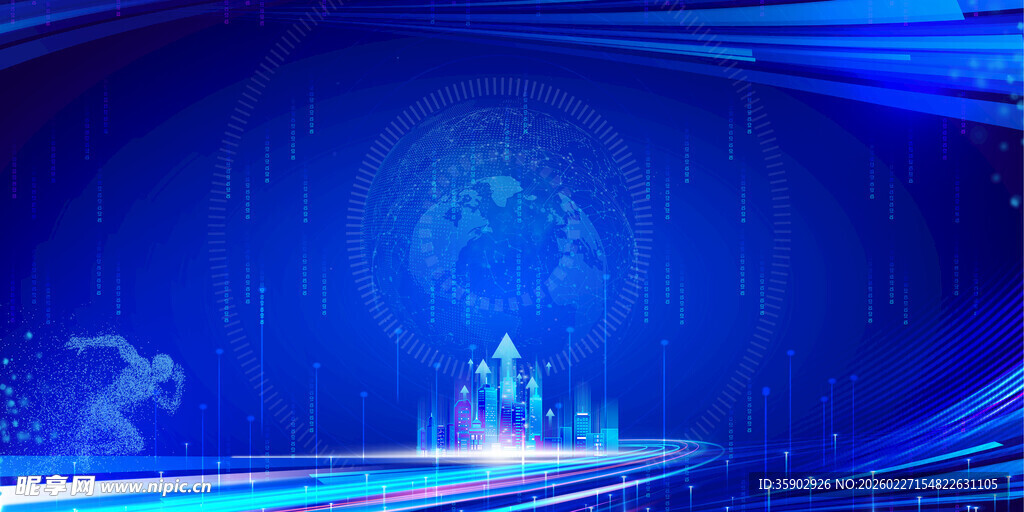 梦幻蓝色科技感场景画面