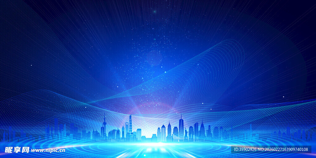 科技感城市夜景背景图