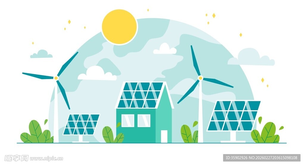 绿色家园的清洁能源图景
