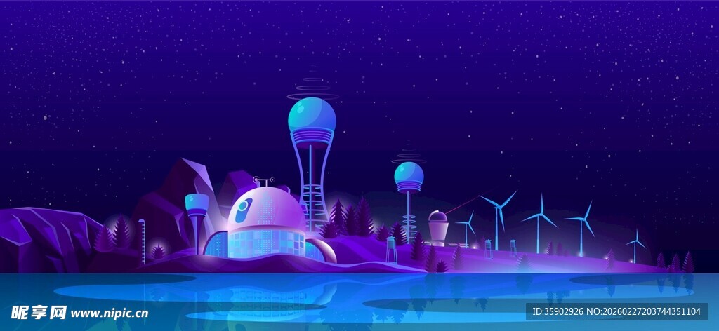 梦幻水母夜景灯光秀