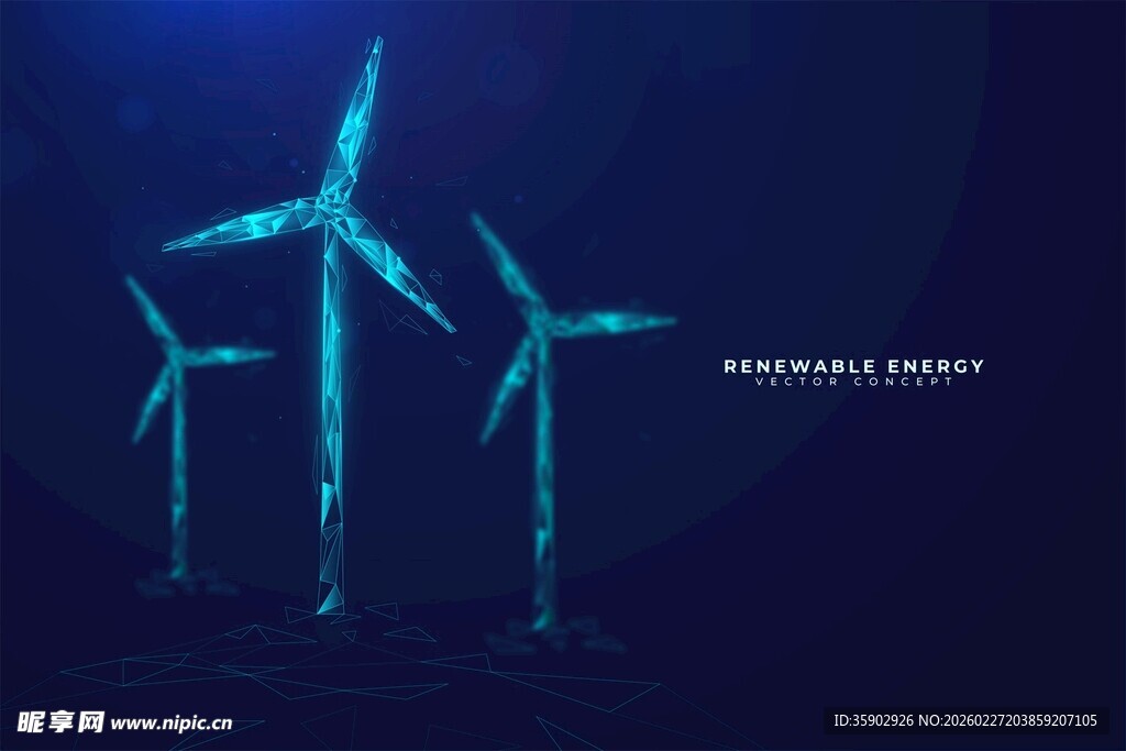 蓝色梦幻风力发电机组