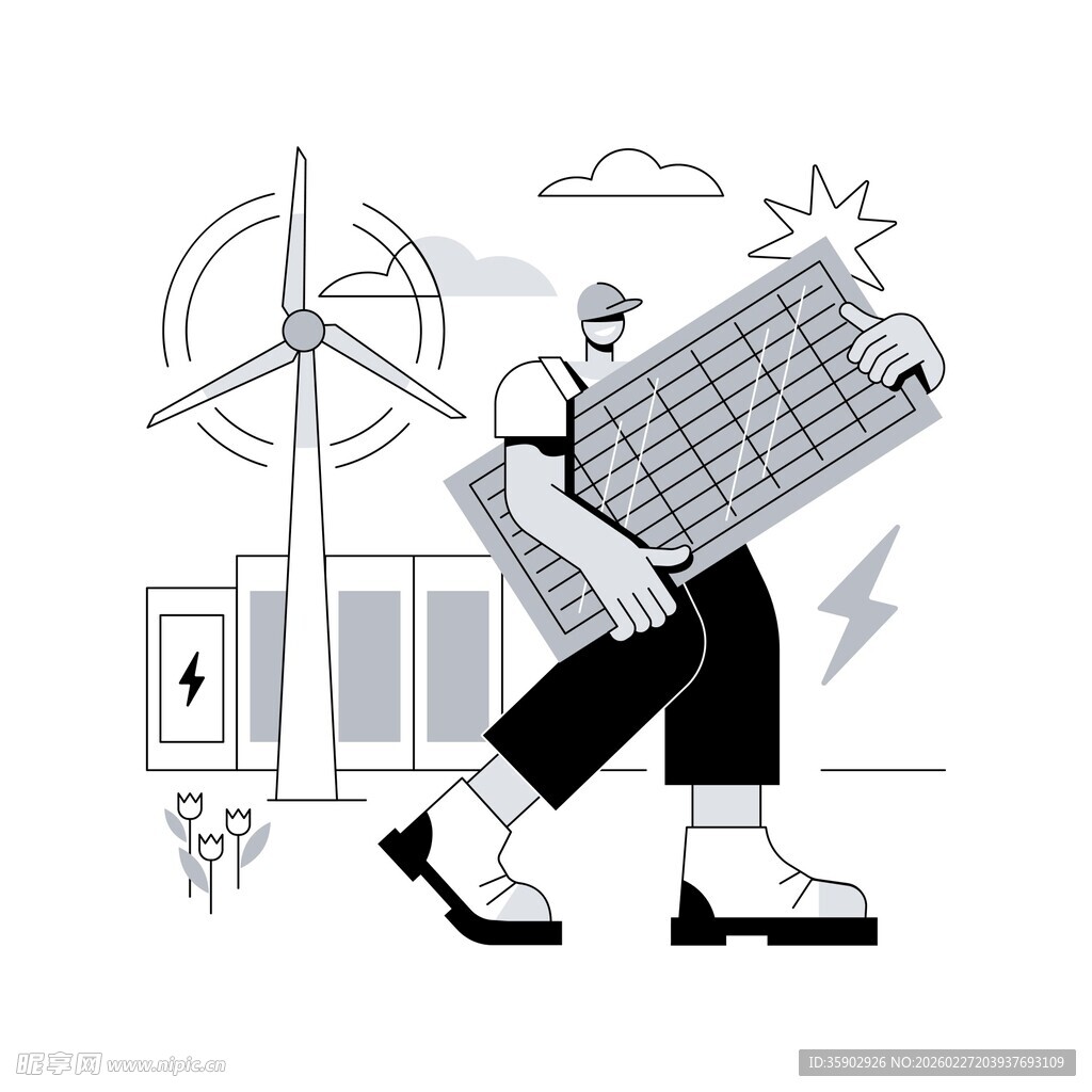 工人搬运光伏板前行