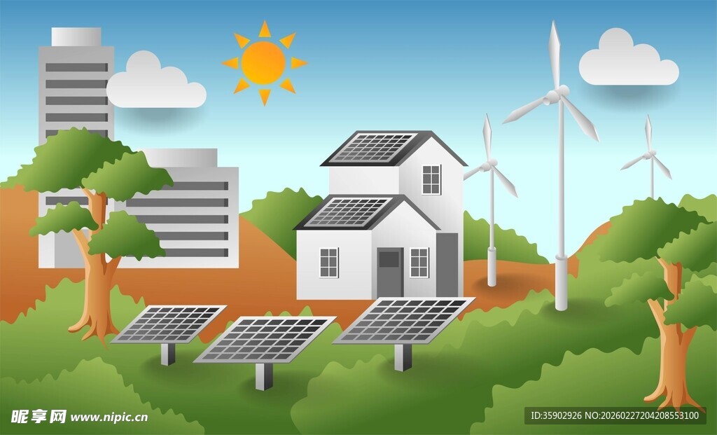 绿色家园的新能源设施