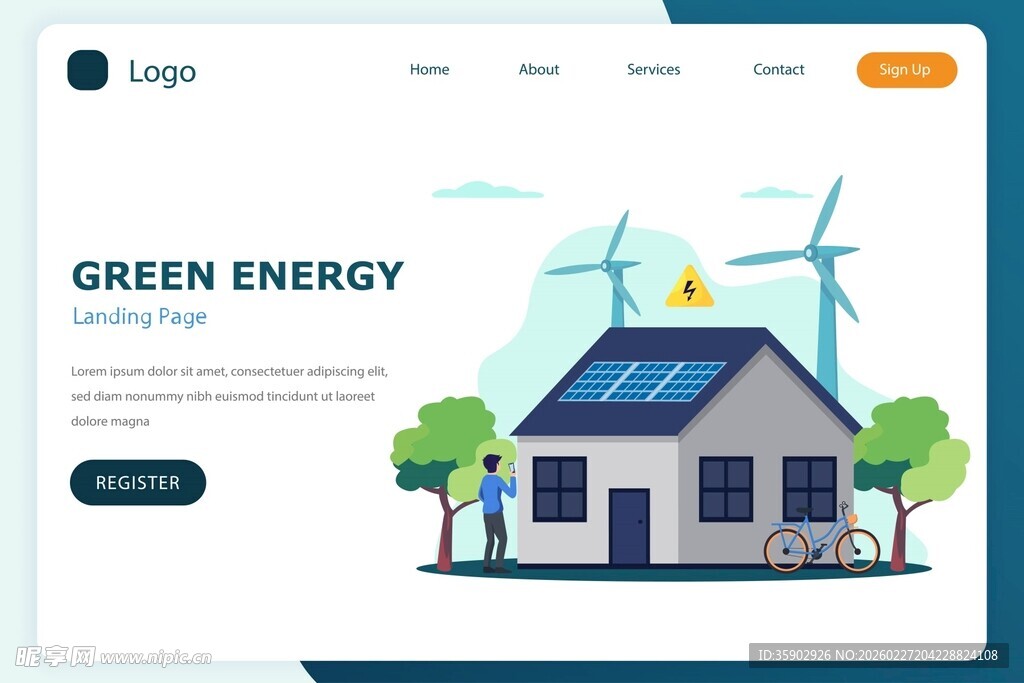 绿色能源住宅页面设计