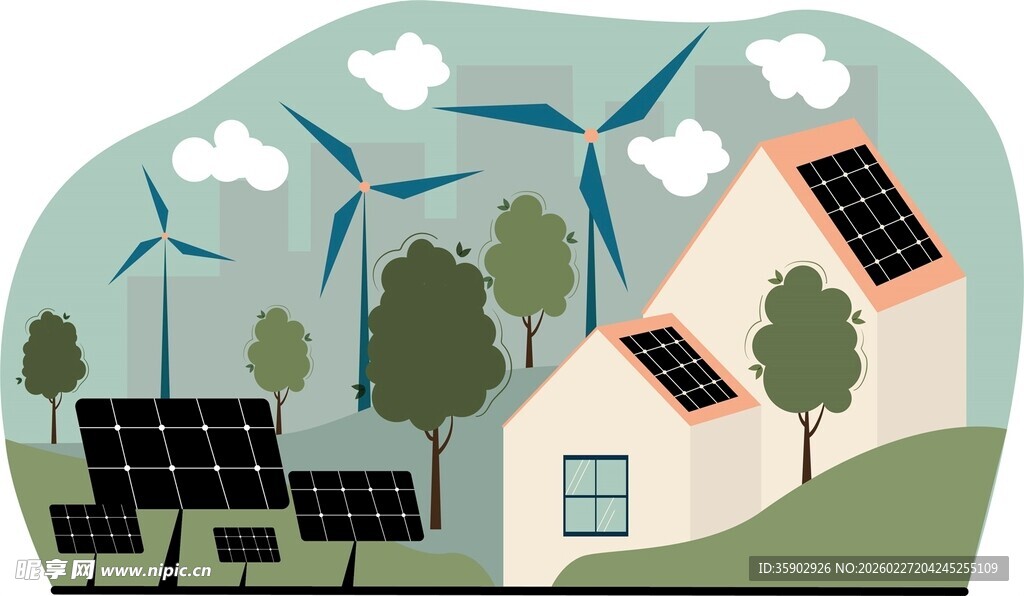 绿色能源乡村图景