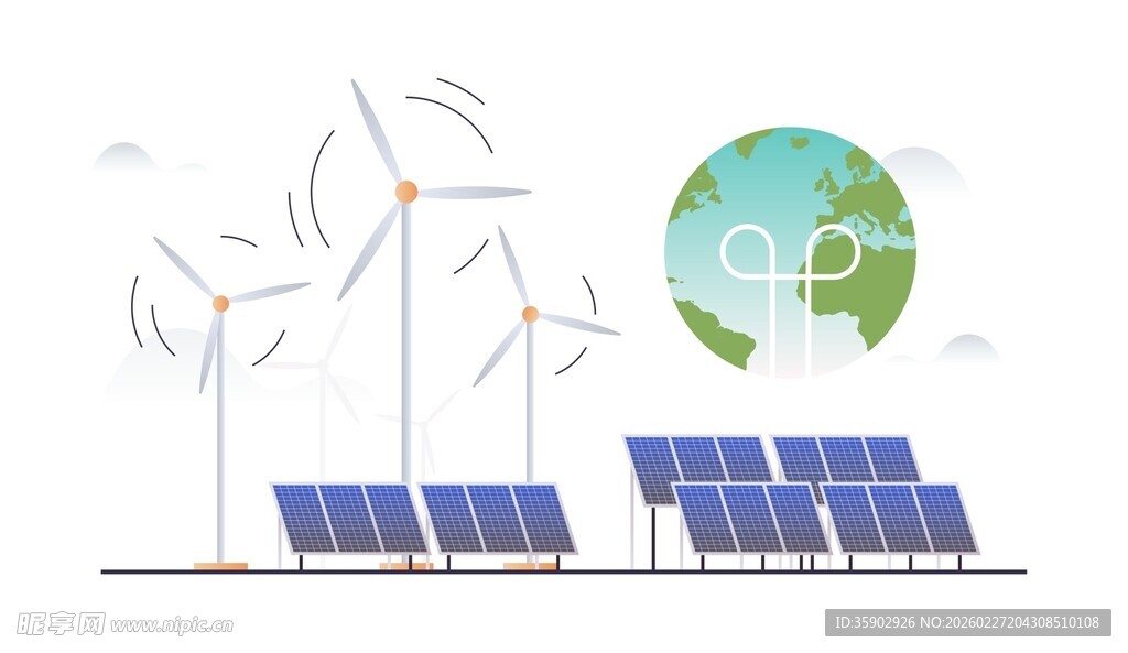 风能太阳能绿色能源组合
