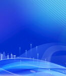 蓝色科技风城市背景图