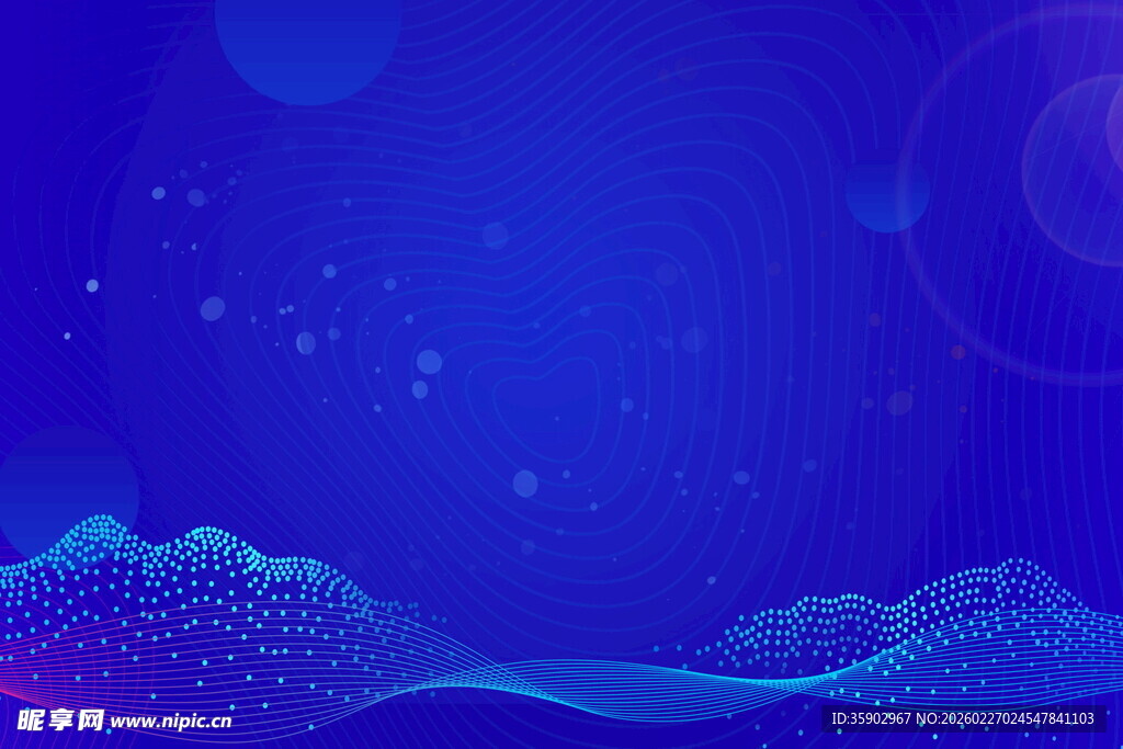 梦幻蓝调海洋风景插画