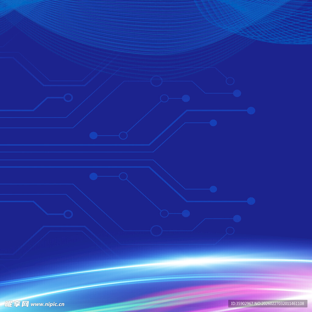 科技感蓝色电路板背景图