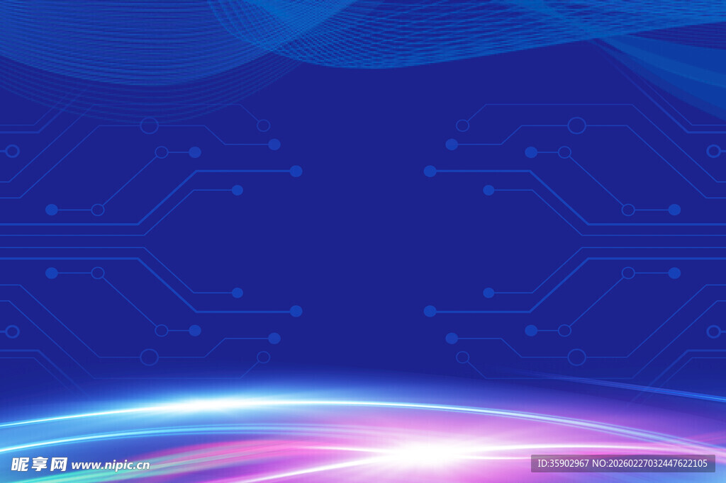 梦幻科技感蓝色线条背景图