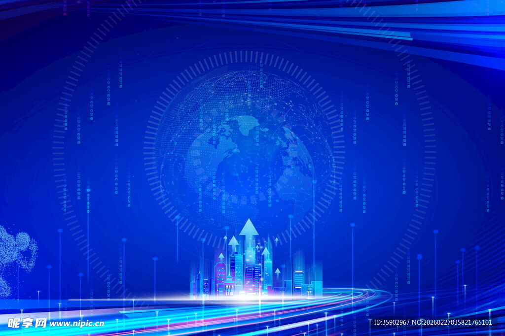 梦幻蓝色科幻场景空间