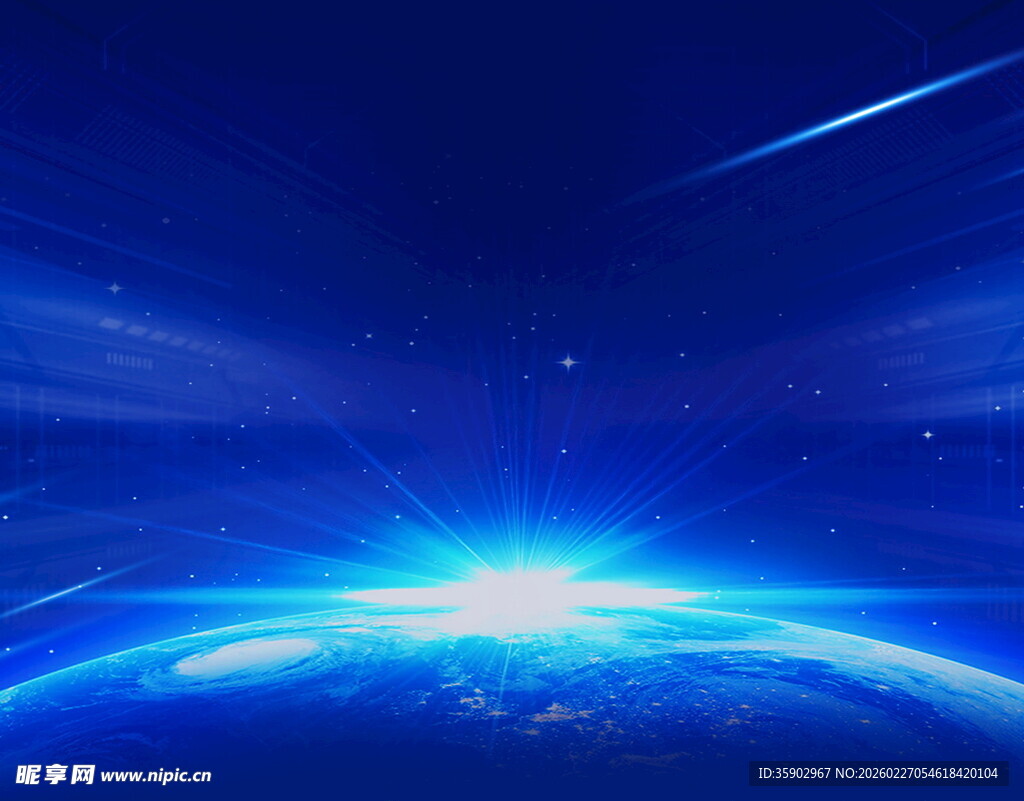 梦幻蓝色宇宙星空背景