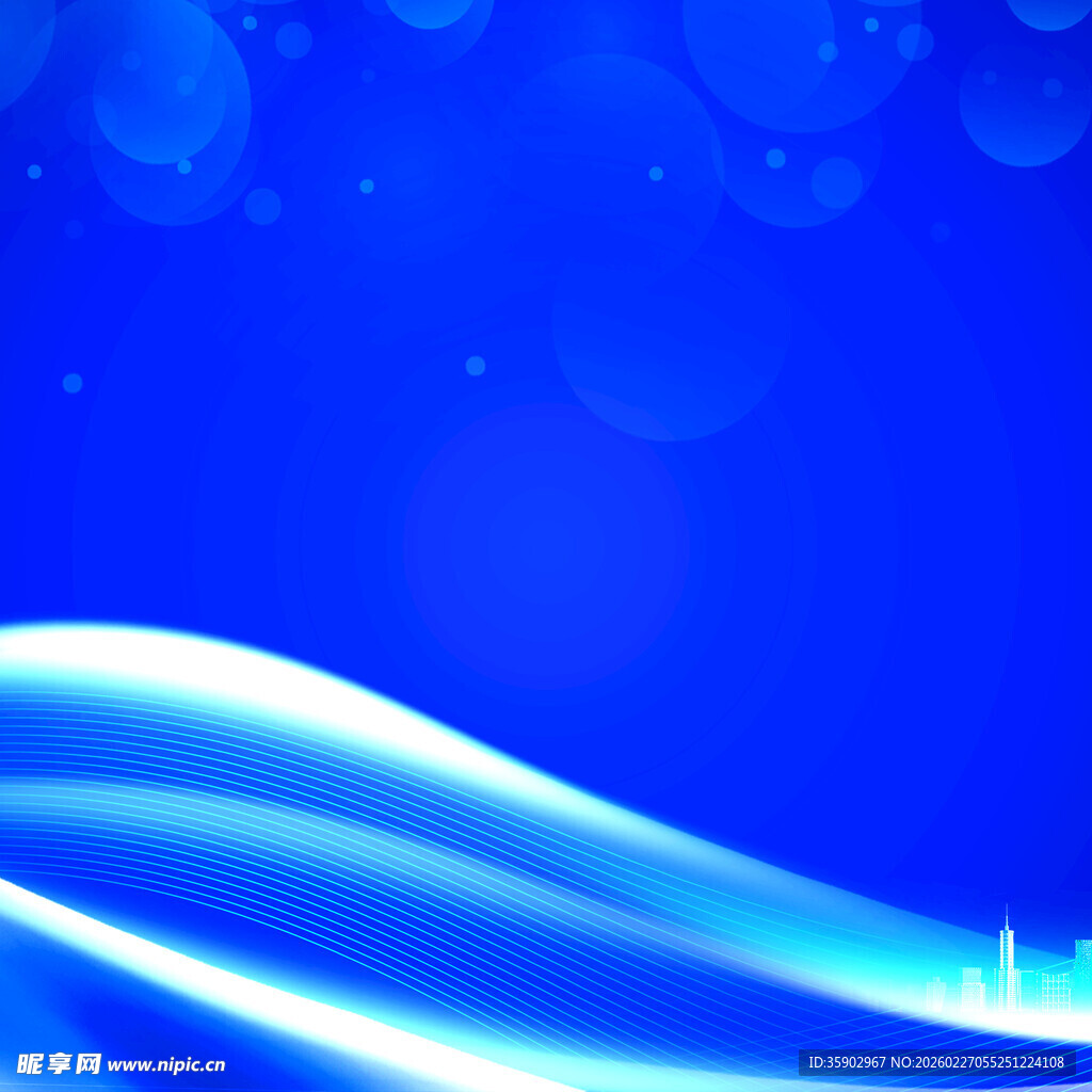 蓝色梦幻波浪背景图