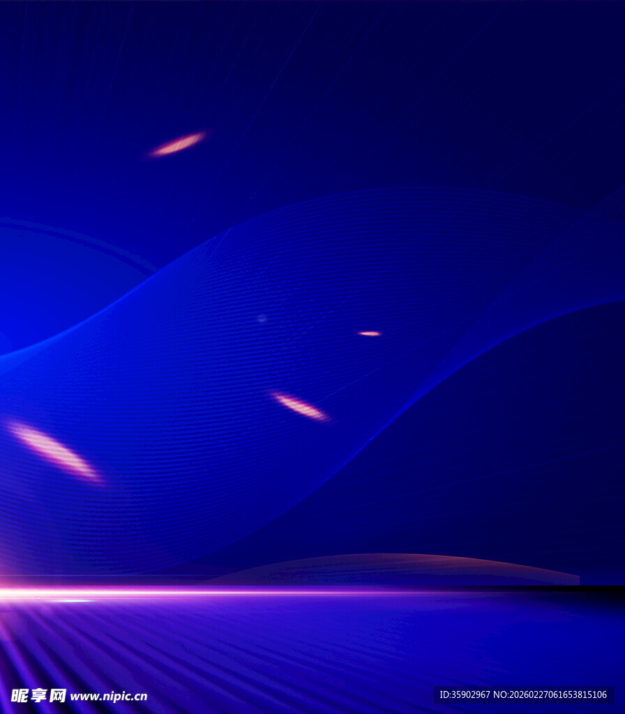 梦幻蓝色光影科技场景