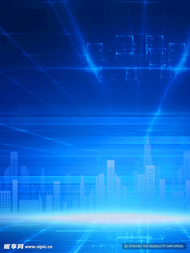 科技感蓝色数字背景画面