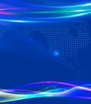 蓝色科技风动感线条背景图