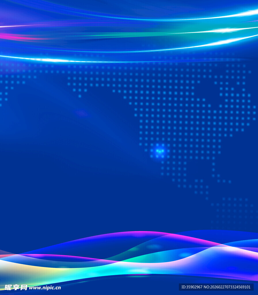 蓝色科技风动感线条背景图