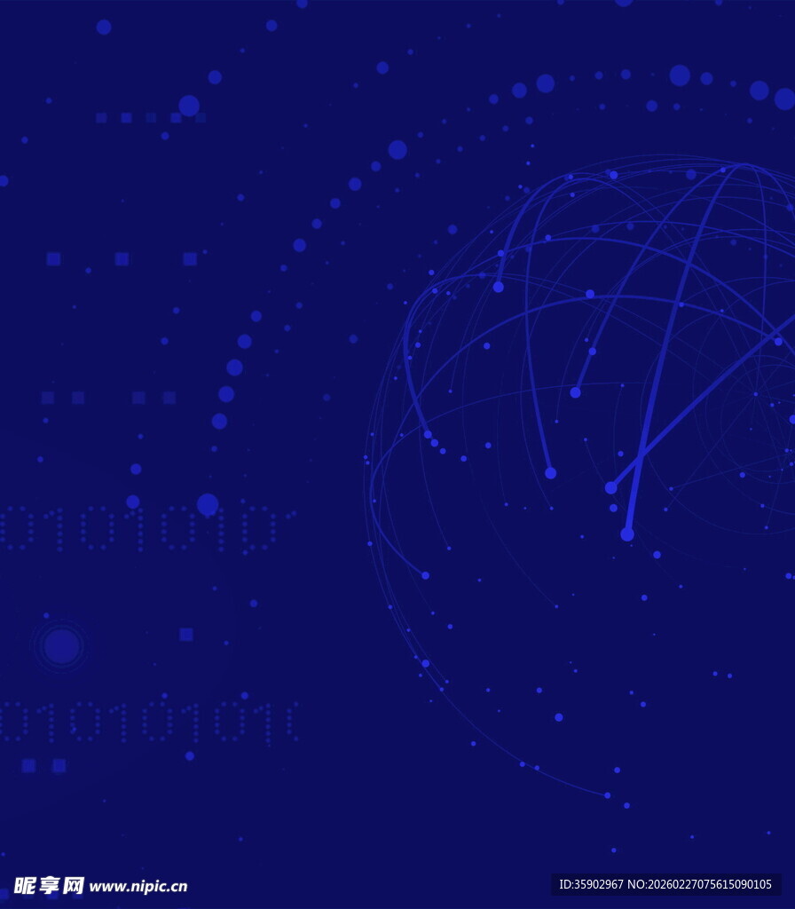蓝色科技感点线抽象背景图