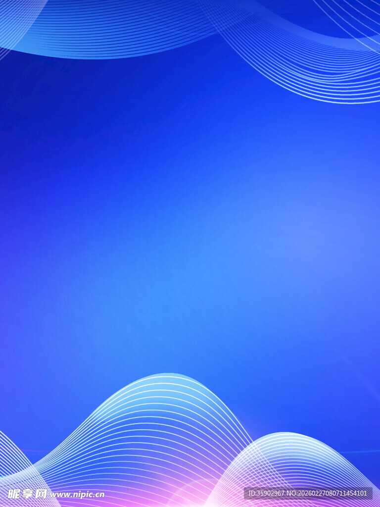 梦幻渐变蓝色波浪背景图