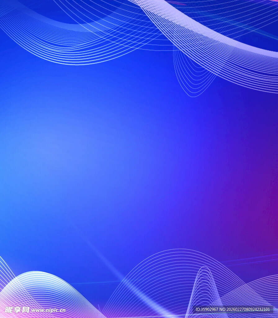 梦幻渐变蓝色波浪背景图