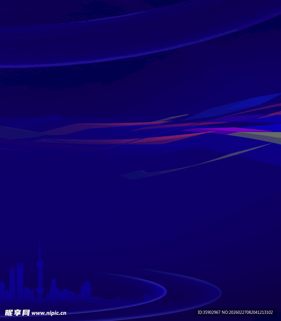 蓝色动感线条抽象背景图