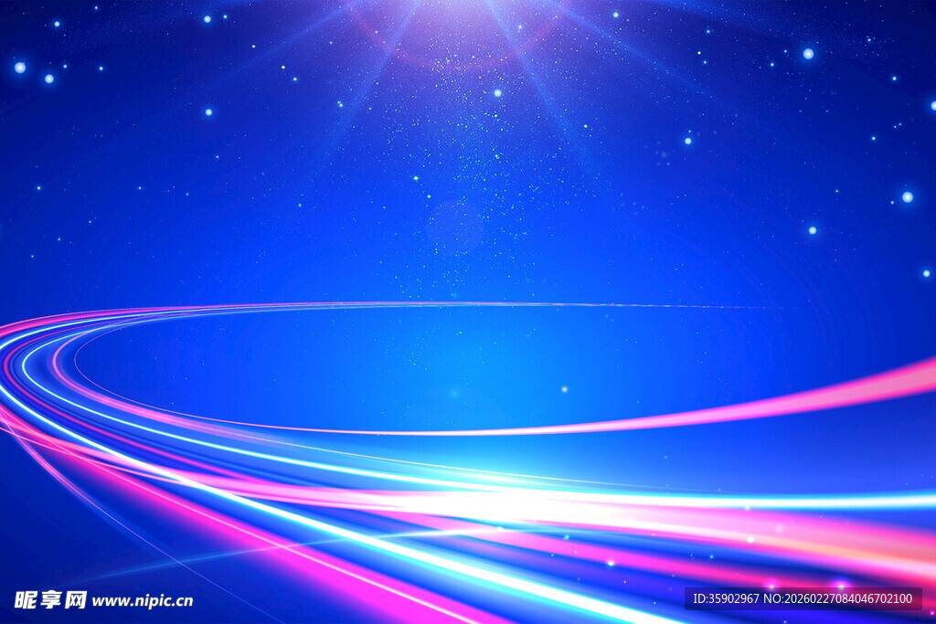 梦幻炫彩光线星空背景图