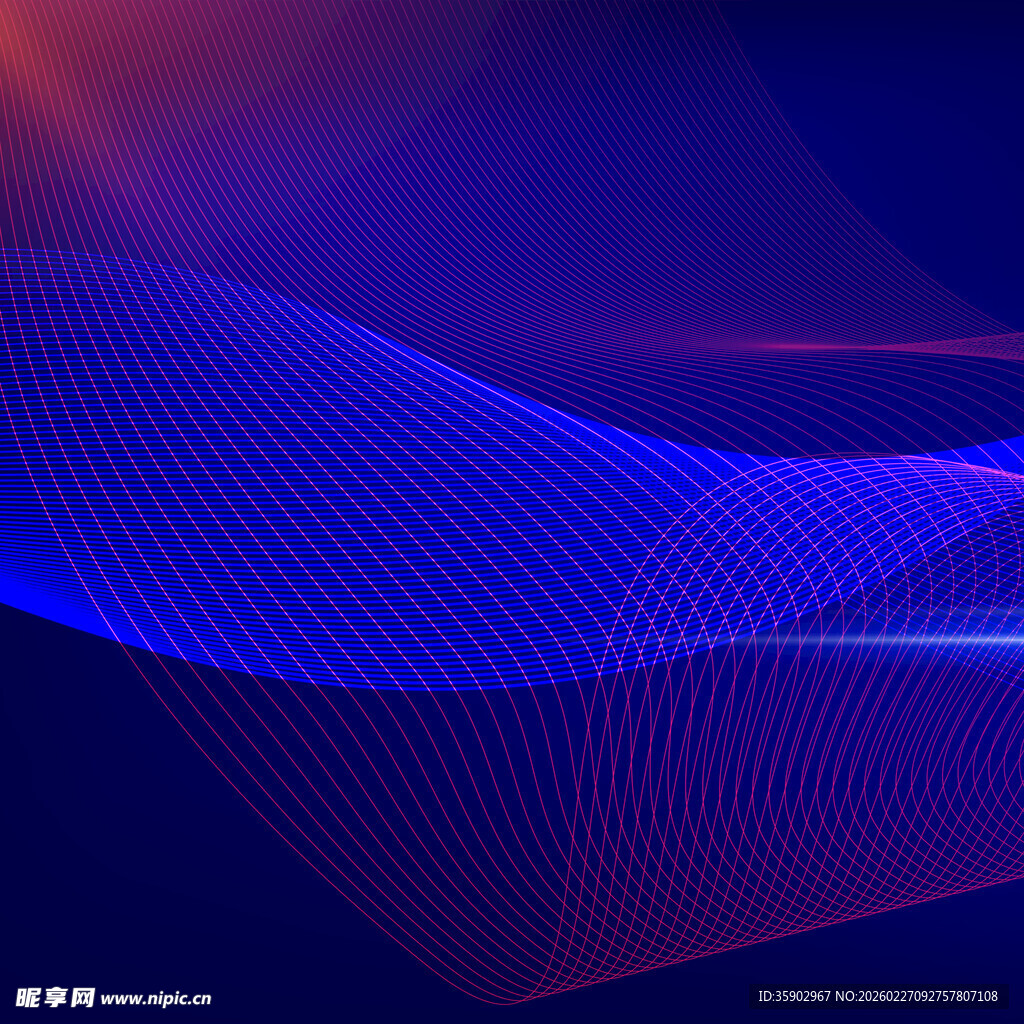 梦幻蓝紫渐变线条背景图