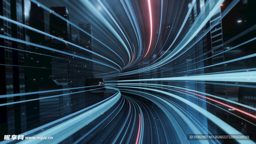 科技感光线隧道视觉效果