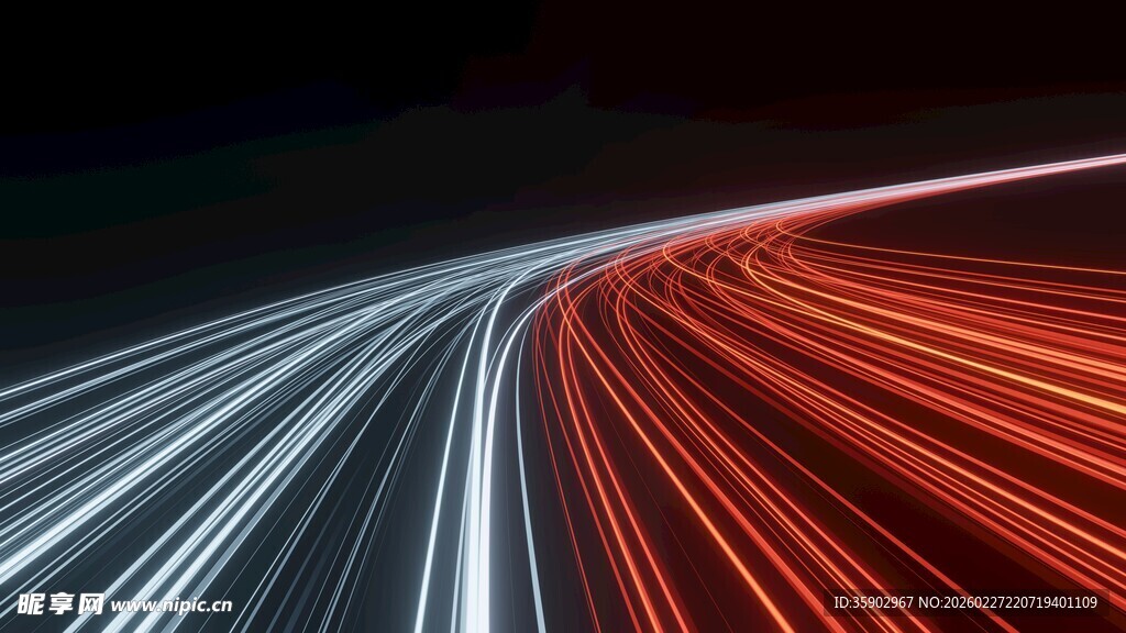 绚丽公路光轨夜景